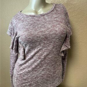 Maurices Marled deep red with shimmer Long Sleeve Top
